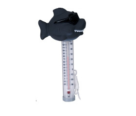 Stoere Drijvende Zwembad Thermometer – Haai met Zonnebril