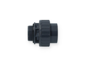 PVC 3/3 koppeling 50mm lijmverbinding X buitendraad 1/2''  met O-ring